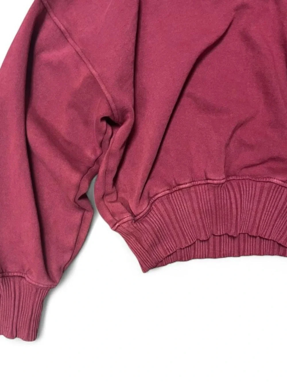 Women's Cropped Aerie Hoodie in Burgundy - Picture 3 of 6